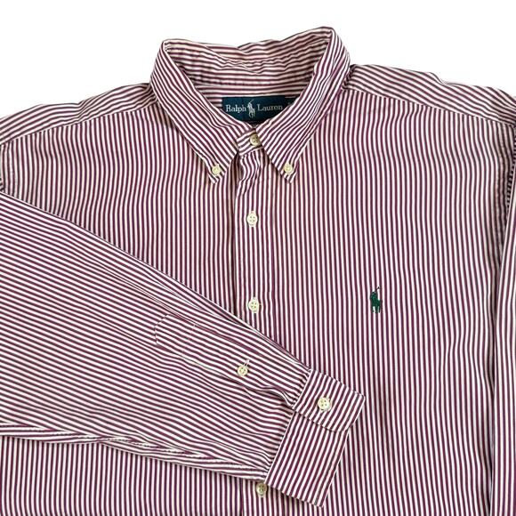 Ralph Lauren Men's XXL Classic Purple/White Stripe Long Sleeve Button Down Shirt - Picture 1 of 5